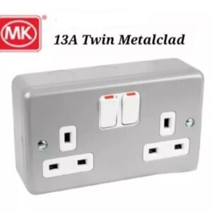 13A Twin Metal Clad Switched Socket